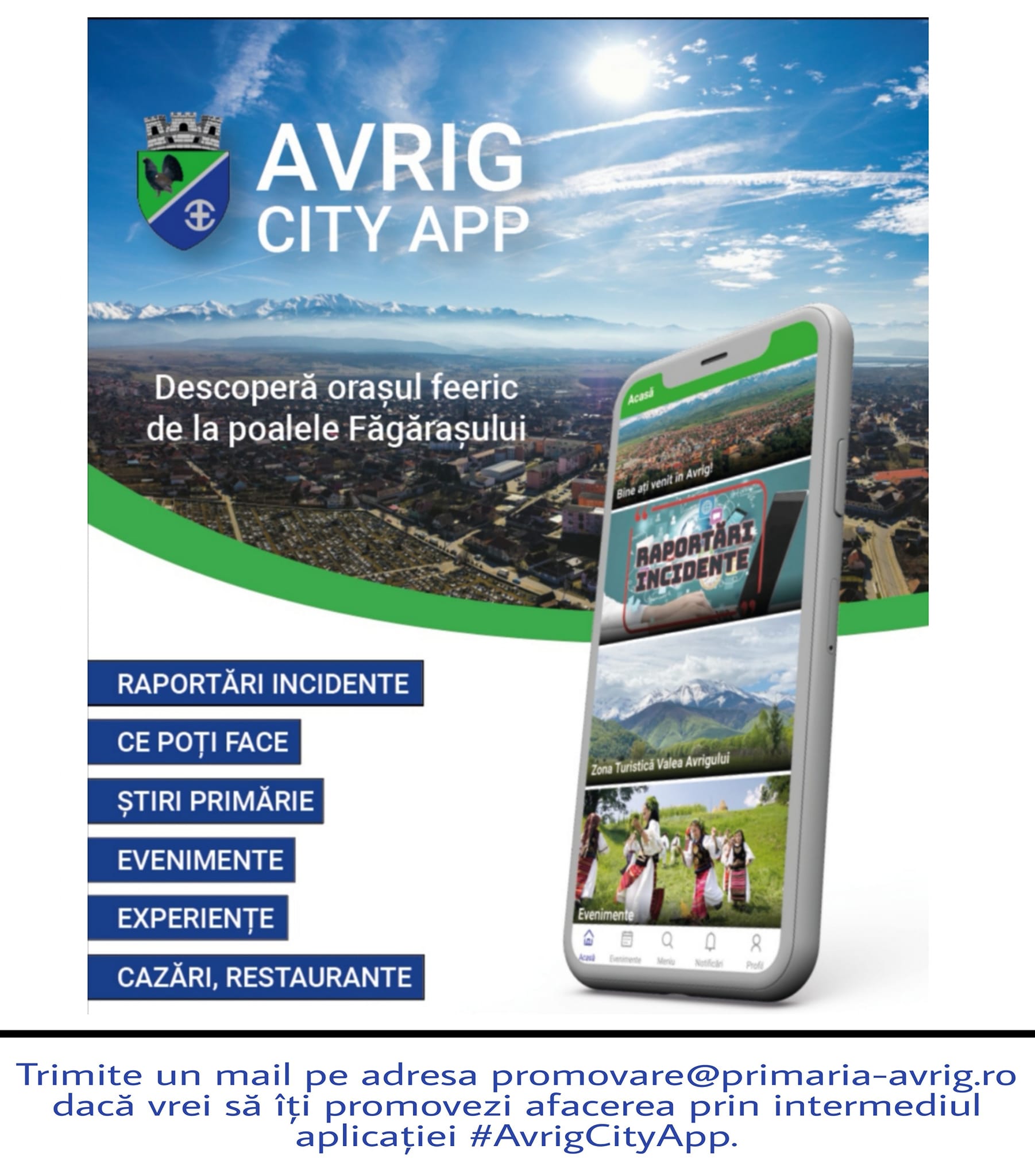 Promovează-te cu ajutorul aplicației Avrig City App!